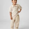 Bebek & Yürümeye Başlayan Çocuk Pamuklu Gazlı Kumaş Çekip Giyilen Geniş Paça Pantolon