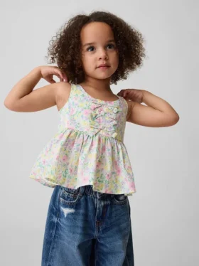 Bebek & Yürümeye Başlayan Çocuk Peplum Fiyonklu Tank Top
