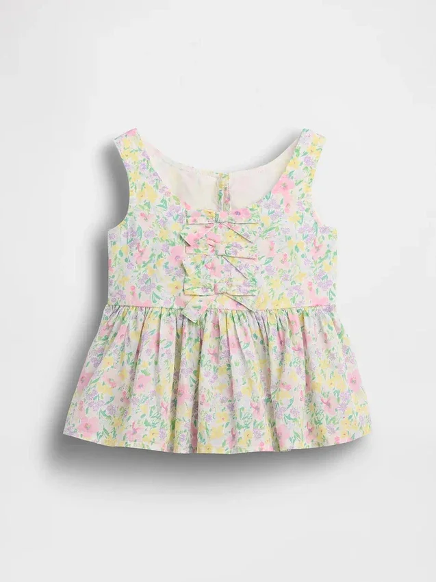 Bebek & Yürümeye Başlayan Çocuk Peplum Fiyonklu Tank Top