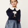 Bebek & Yürümeye Başlayan Çocuk Snoopy Fırfırlı Yakalı Sweatshirt Elbise