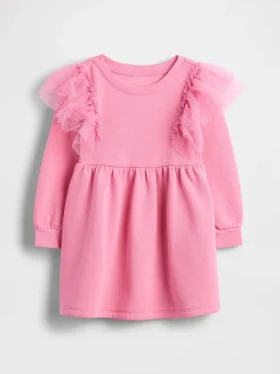Bebek & Yürümeye Başlayan Çocuk Tül Sweatshirt Elbise