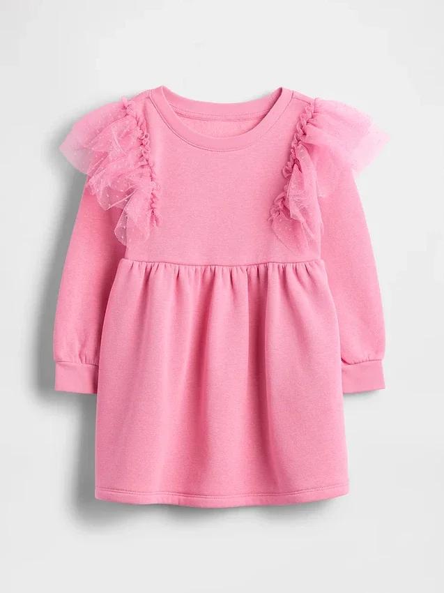 Bebek & Yürümeye Başlayan Çocuk Tül Sweatshirt Elbise