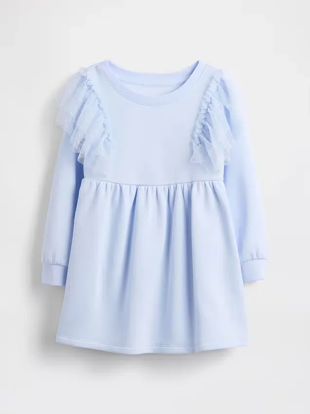 Bebek & Yürümeye Başlayan Çocuk Tül Sweatshirt Elbise