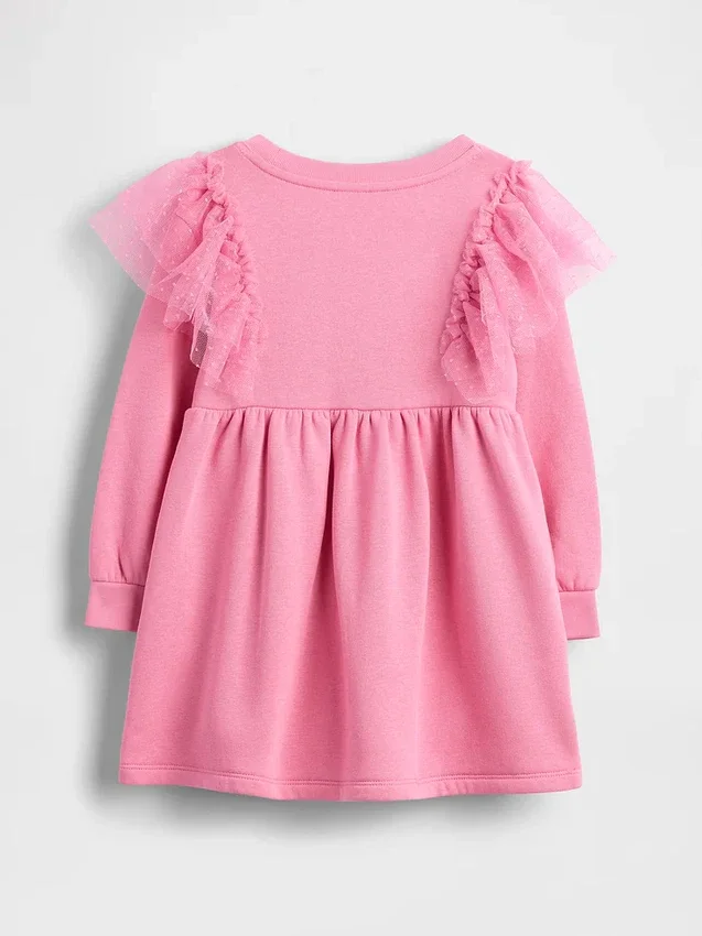 Bebek & Yürümeye Başlayan Çocuk Tül Sweatshirt Elbise