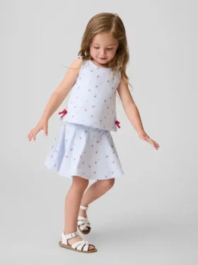 Bebek & Yürümeye Başlayan Çocuk Vintagesoft Fiyonklu Etek-Şort Seti
