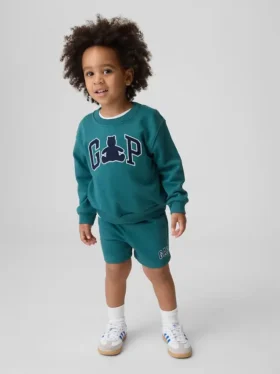 Bebek & Yürümeye Başlayan Çocuk Vintagesoft Havlu Kumaş Ayı Logolu Sweatshirt Takımı
