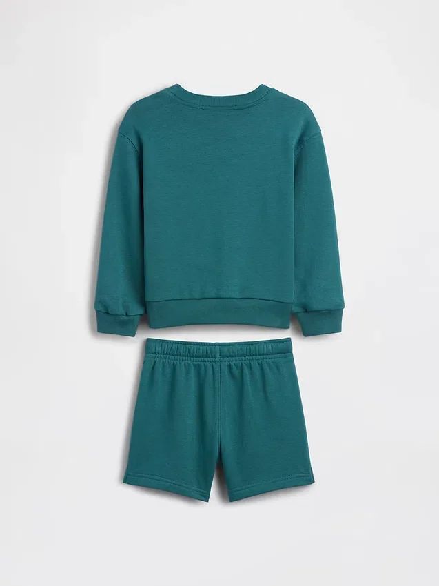 Bebek & Yürümeye Başlayan Çocuk Vintagesoft Havlu Kumaş Ayı Logolu Sweatshirt Takımı