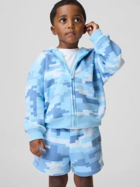 Bebek & Yürümeye Başlayan Çocuk Vintagesoft Kamuflaj Fermuarlı Kapüşonlu Sweatshirt
