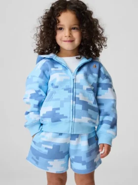 Bebek & Yürümeye Başlayan Çocuk Vintagesoft Kamuflaj Fermuarlı Kapüşonlu Sweatshirt