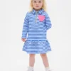 Bebek & Yürümeye Başlayan Çocuk Yarım Fermuarlı Başından Giyilen Sweatshirt Elbise