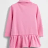 Bebek & Yürümeye Başlayan Çocuk Yarım Fermuarlı Başından Giyilen Sweatshirt Elbise