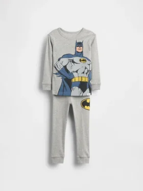 Bebek & Yürümeye Başlayan Çocuklar İçin Batman Organik Fırçalanmış Pamuklu Pijama Seti