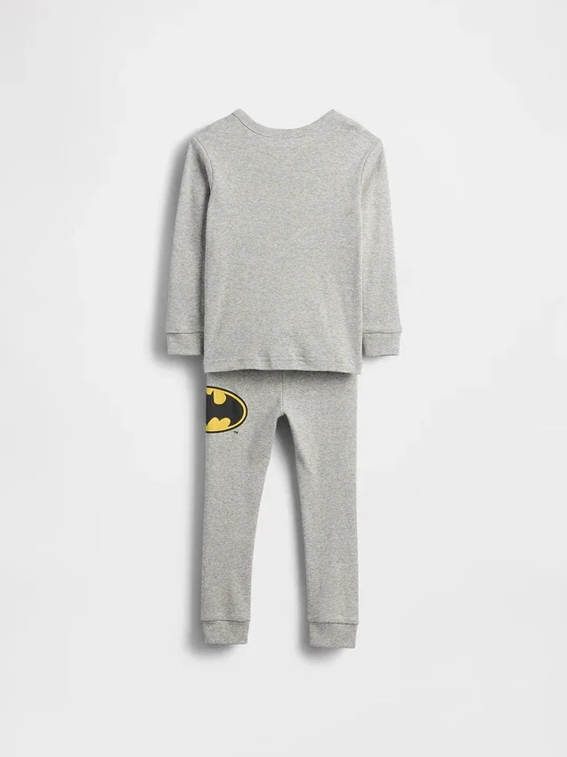 Bebek & Yürümeye Başlayan Çocuklar İçin Batman Organik Fırçalanmış Pamuklu Pijama Seti