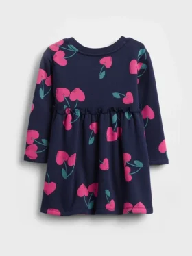 Bebek & Yürümeye Başlayan Çocuklar İçin Bel Kısmında Fırfırlı Sweatshirt Elbise