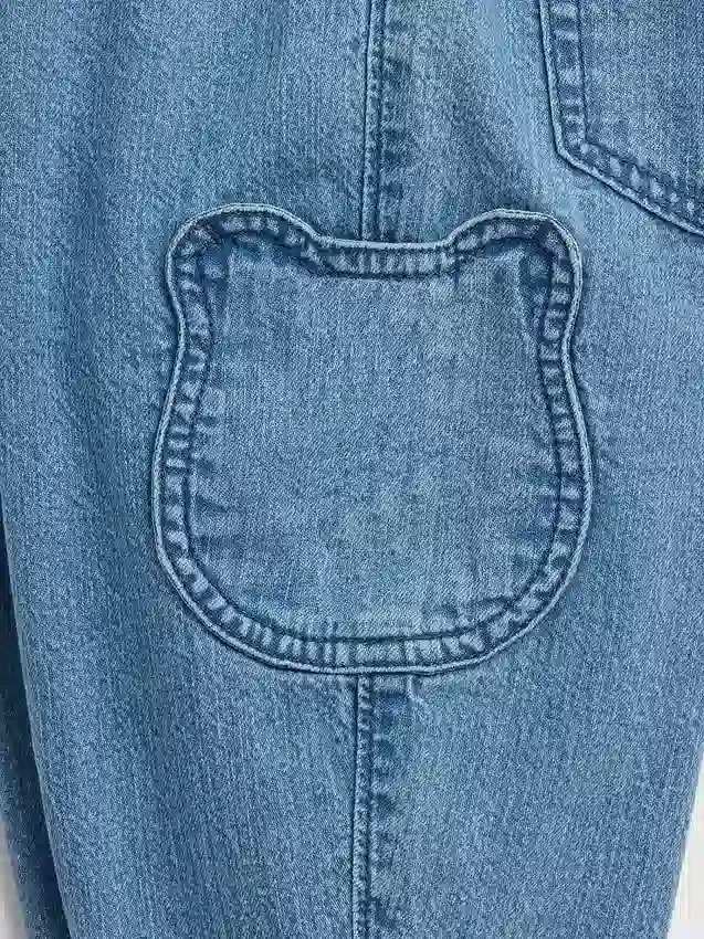 Bebek & Yürümeye Başlayan Çocuklar İçin Brannan Bear Cepli Çekip Giyilebilir Barrel Jean'ler
