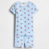 Bebek & Yürümeye Başlayan Çocuklar İçin Brannan Bear Organik Fırçalanmış Pamuklu Pijama Şort Seti