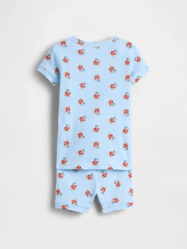 Bebek & Yürümeye Başlayan Çocuklar İçin Brannan Bear Organik Fırçalanmış Pamuklu Pijama Şort Seti