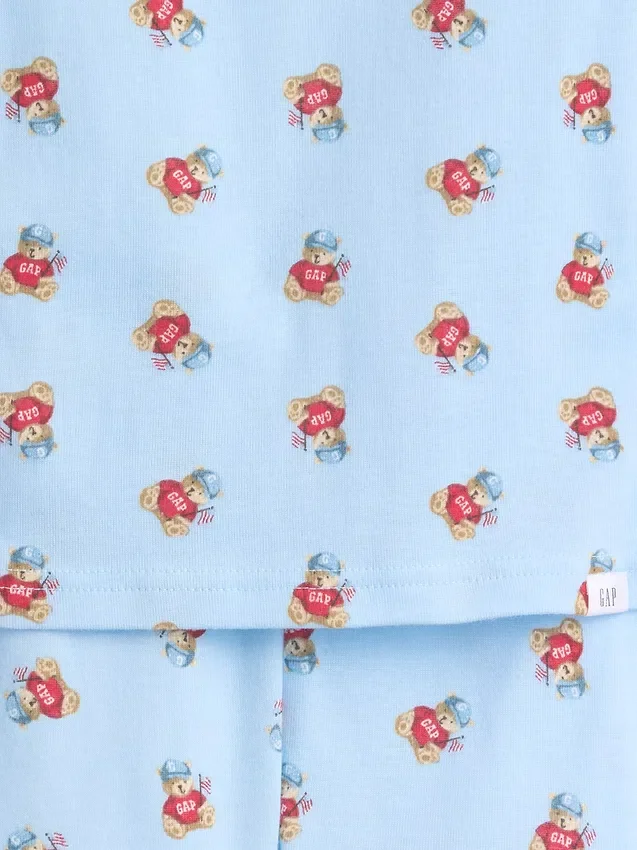 Bebek & Yürümeye Başlayan Çocuklar İçin Brannan Bear Organik Fırçalanmış Pamuklu Pijama Şort Seti