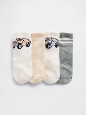 Bebek & Yürümeye Başlayan Çocuklar İçin Brannan Bear & Stripe Çoraplar (4'lü Paket)
