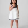 Bebek & Yürümeye Başlayan Çocuklar İçin Denizci Tarzı Tank Elbise