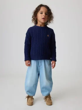 Bebek & Yürümeye Başlayan Çocuklar İçin Çekip Giyilebilen Barrel Jean’ler