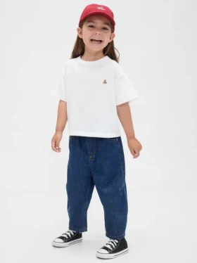 Bebek & Yürümeye Başlayan Çocuklar İçin Çekip Giyilebilen Barrel Jean’ler