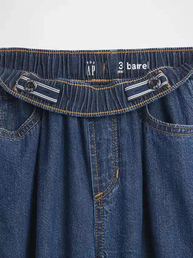 Bebek & Yürümeye Başlayan Çocuklar İçin Çekip Giyilebilen Barrel Jean'ler