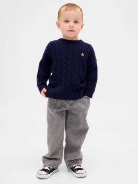 Bebek & Yürümeye Başlayan Çocuklar İçin Çekip Giyilebilen Bol Kesim Jean
