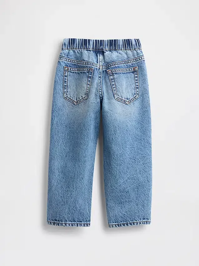 Bebek & Yürümeye Başlayan Çocuklar İçin Çekip Giyilebilen Bol Kesim Jean