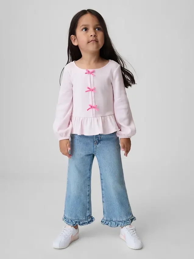 Bebek & Yürümeye Başlayan Çocuklar İçin Fırfırlı Etek Ucu Stride Jean'ler