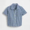 Bebek & Yürümeye Başlayan Çocuklar İçin Gingham Desenli Büyük Boy Denim Gömlek