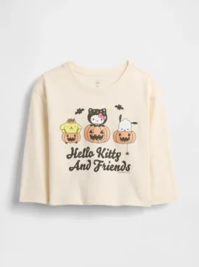 Bebek & Yürümeye Başlayan Çocuklar İçin Hello Kitty Cadılar Bayramı Desenli Tişört