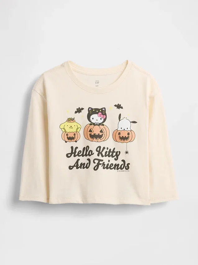 Bebek & Yürümeye Başlayan Çocuklar İçin Hello Kitty Cadılar Bayramı Desenli Tişört