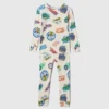Bebek & Yürümeye Başlayan Çocuklar İçin Hot Wheels Organik Fırçalanmış Pamuklu Pijama Seti
