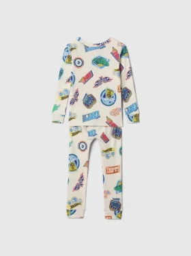 Bebek & Yürümeye Başlayan Çocuklar İçin Hot Wheels Organik Fırçalanmış Pamuklu Pijama Seti