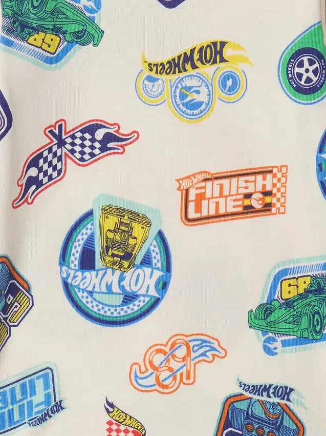 Bebek & Yürümeye Başlayan Çocuklar İçin Hot Wheels Organik Fırçalanmış Pamuklu Pijama Seti