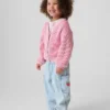 Bebek & Yürümeye Başlayan Çocuklar İçin Çilek Desenli Çekip Giyilen Barrel Kargo Jean'leri