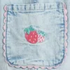 Bebek & Yürümeye Başlayan Çocuklar İçin Çilek Desenli Çekip Giyilen Barrel Kargo Jean'leri