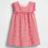 Bebek & Yürümeye Başlayan Çocuklar İçin Keten-Pamuklu Gingham Denizci Elbisesi