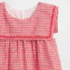 Bebek & Yürümeye Başlayan Çocuklar İçin Keten-Pamuklu Gingham Denizci Elbisesi