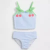 Bebek & Yürümeye Başlayan Çocuklar İçin Kiraz Desenli Gingham İki Parçalı Mayo