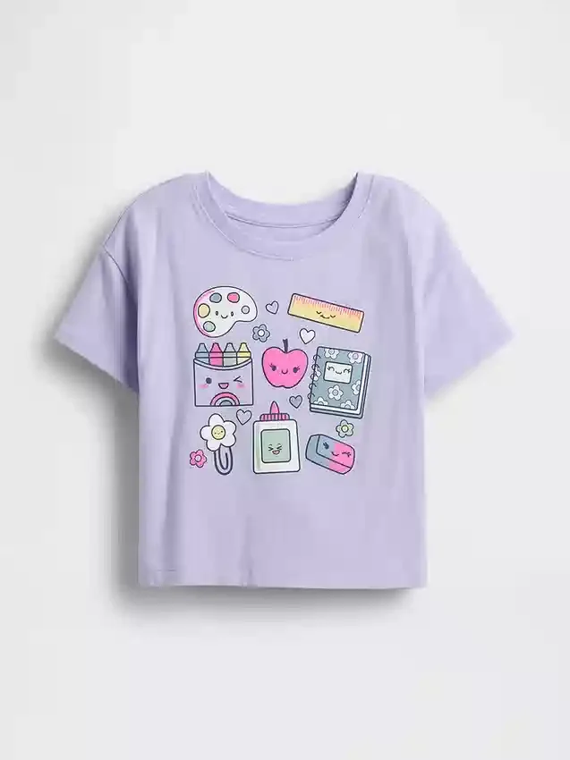 Bebek & Yürümeye Başlayan Çocuklar İçin Kombinlenebilir Rahat Grafikli Tişört