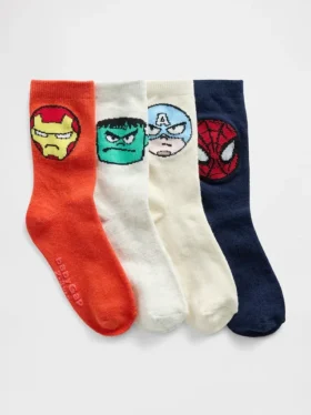 Bebek & Yürümeye Başlayan Çocuklar İçin Marvel Crew Çorapları (4'lü Paket)