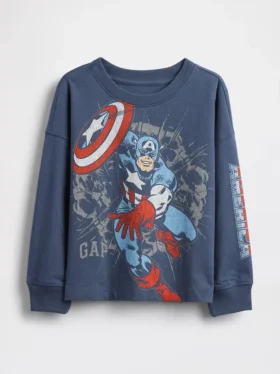 Bebek & Yürümeye Başlayan Çocuklar İçin Marvel Desenli Tişört