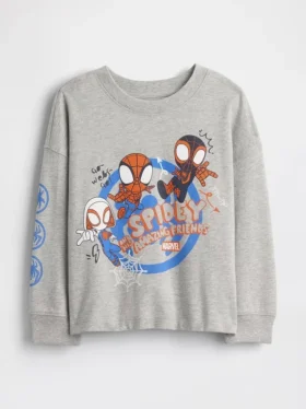 Bebek & Yürümeye Başlayan Çocuklar İçin Marvel Desenli Tişört