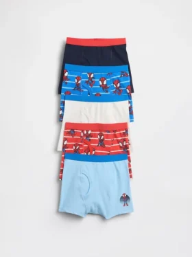 Bebek & Yürümeye Başlayan Çocuklar İçin Marvel Organik Esnek Pamuklu Boxer Şortlar (5'li Paket)