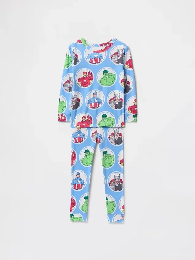 Bebek & Yürümeye Başlayan Çocuklar İçin Marvel Organik Fırçalanmış Pamuklu Pijama Seti