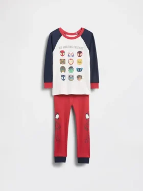 Bebek & Yürümeye Başlayan Çocuklar İçin Marvel Organik Fırçalanmış Pamuklu Pijama Seti