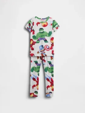 Bebek & Yürümeye Başlayan Çocuklar İçin Marvel Organik Fırçalanmış Pamuklu Pijama Seti