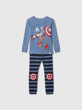 Bebek & Yürümeye Başlayan Çocuklar İçin Marvel Organik Fırçalanmış Pamuklu Pijama Seti